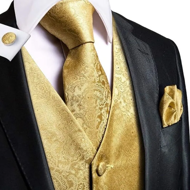 View 2 — Men’s steampunk waistcoat — costume yellow