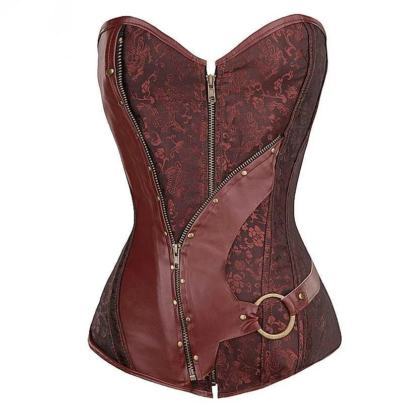Vintage-style steampunk corset — brown