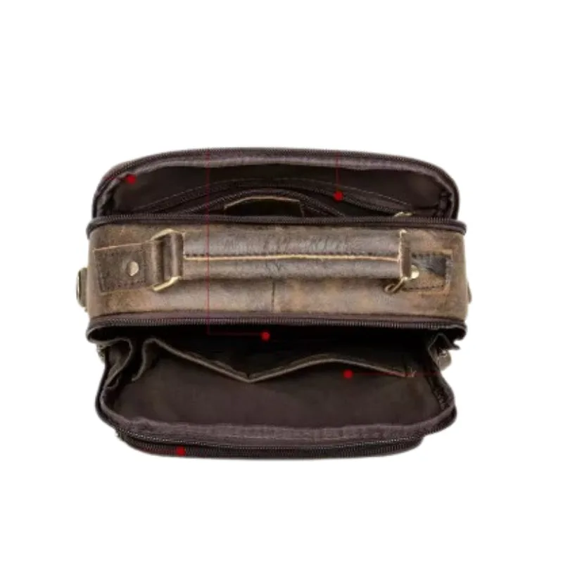 View 5 — Men’s vintage-style steampunk bag — Shoulder leather