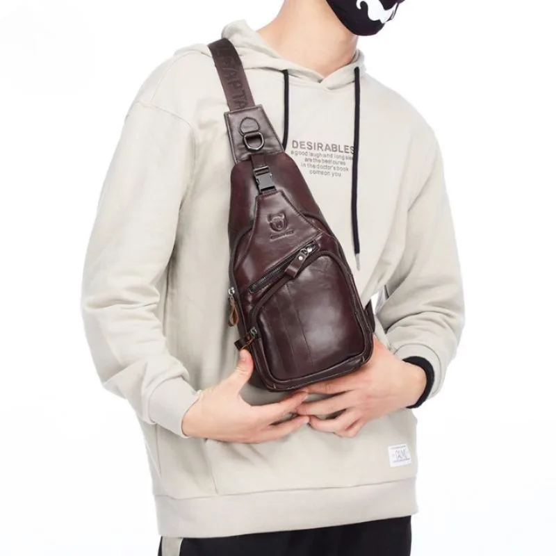 View 2 — Men’s steampunk bag — chest leather