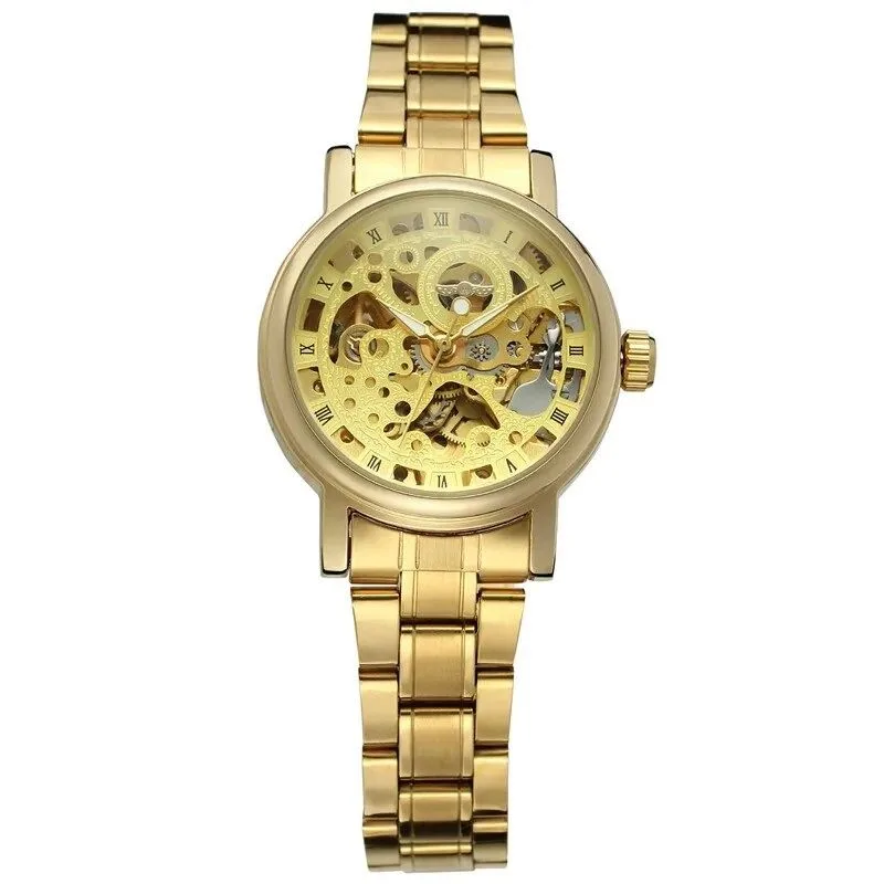 Women’s steampunk watch — skeleton visible