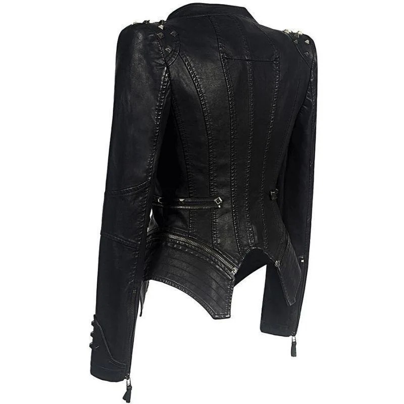 View 5 — Women’s gothic steampunk jacket — faux leather