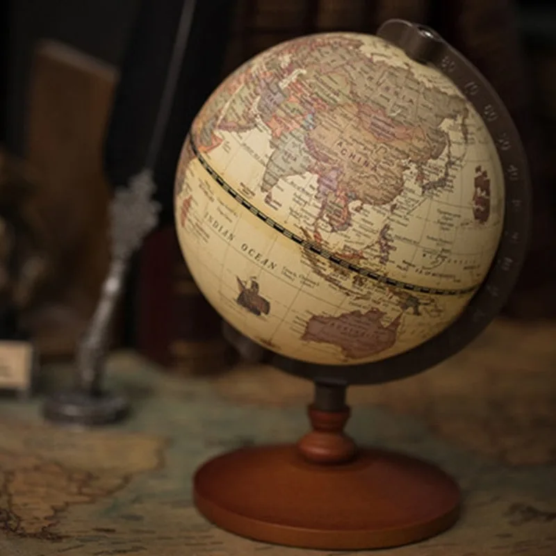 Steampunk globe wood antique-style