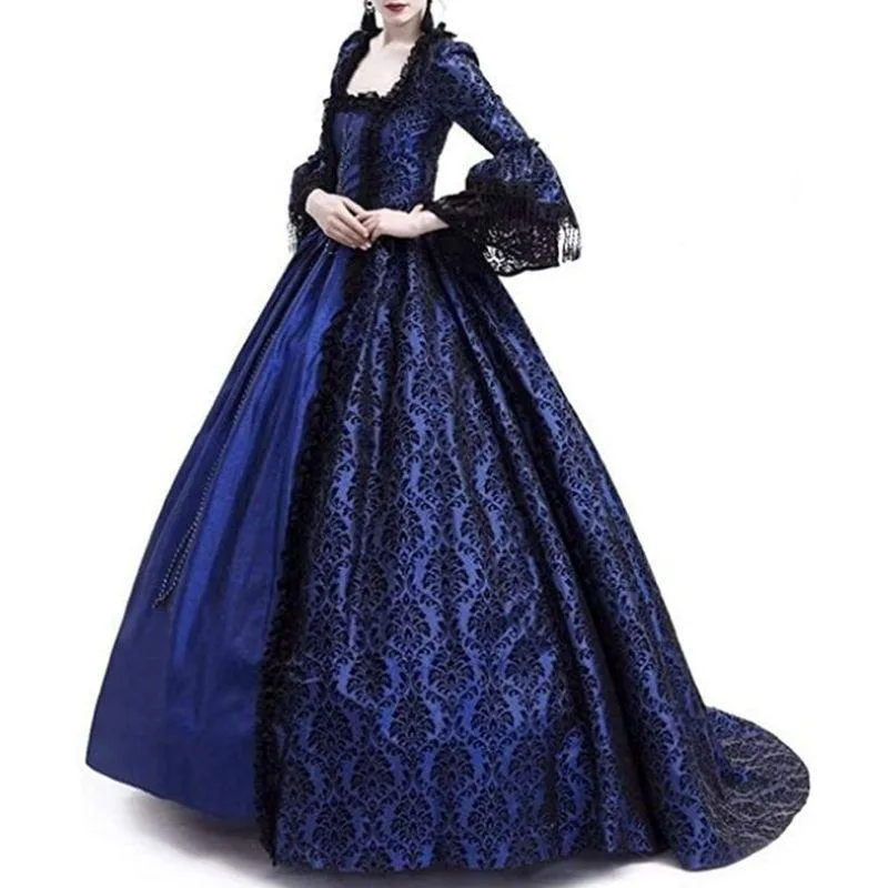 View 2 — Victorian steampunk dress — blue