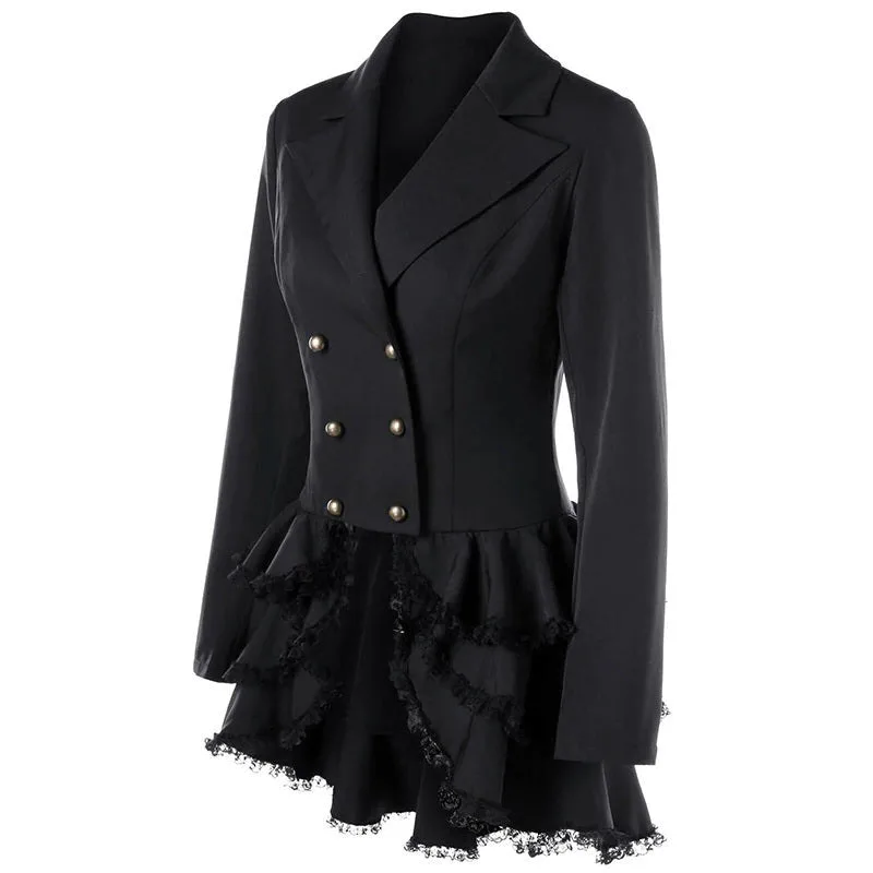 View 4 — Women’s steampunk frock coat — Jacket black