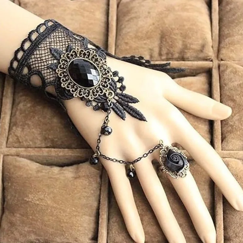 View 2 — Gothic steampunk bracelet — lace