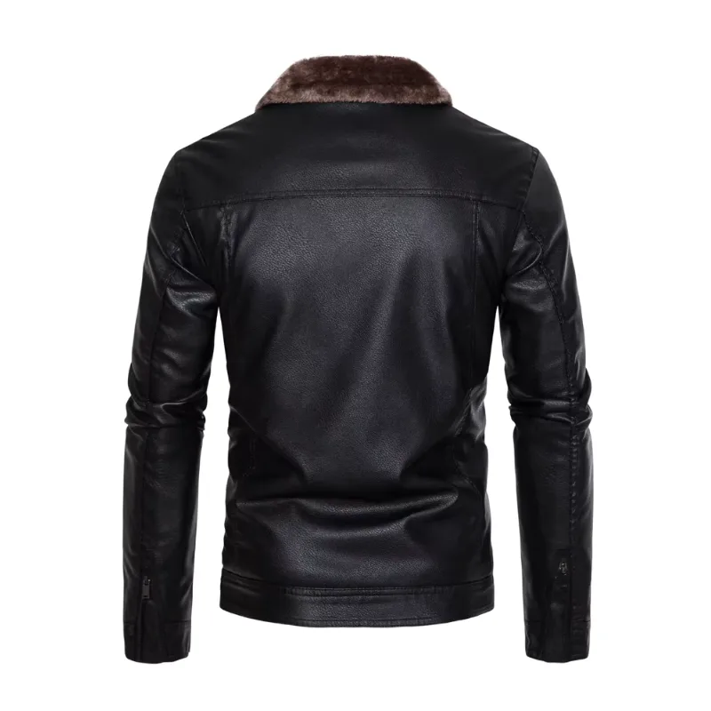 View 7 — Men’s steampunk jacket — aviator collar fur