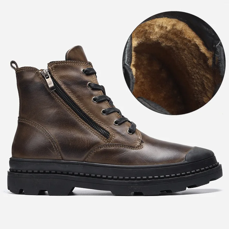 View 14 — Men’s vintage-style steampunk ankle boots — leather