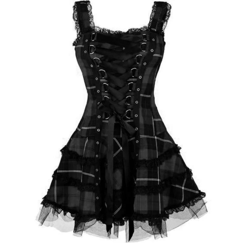 Gothic steampunk dress — tartan