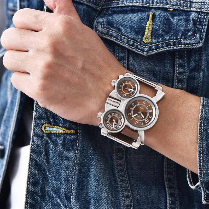 View 5 — Men’s steampunk watch — 3 dials