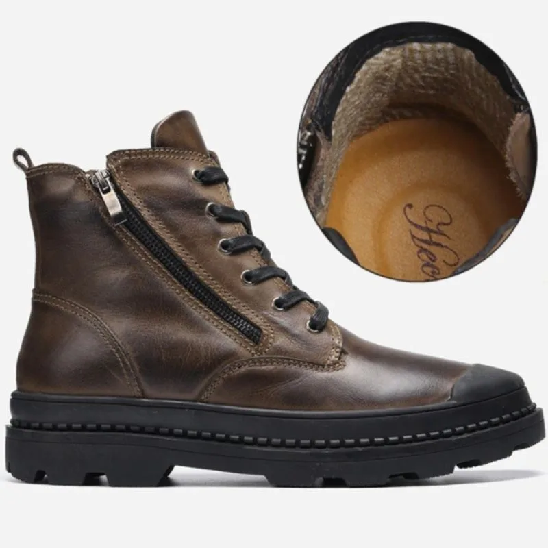 View 13 — Men’s vintage-style steampunk ankle boots — leather
