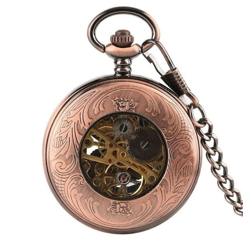 View 4 — Men’s antique-style steampunk pocket watch