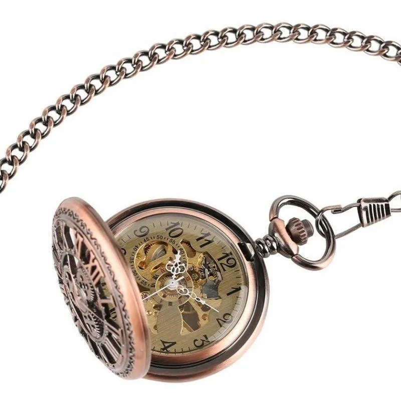 View 5 — Men’s antique-style steampunk pocket watch