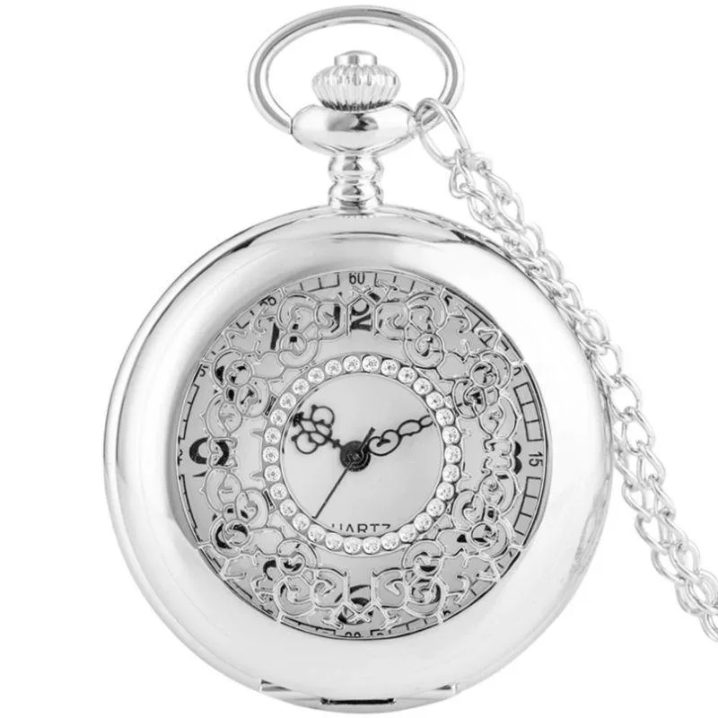 Women’s steampunk watch — pocket pendant silver-coloured