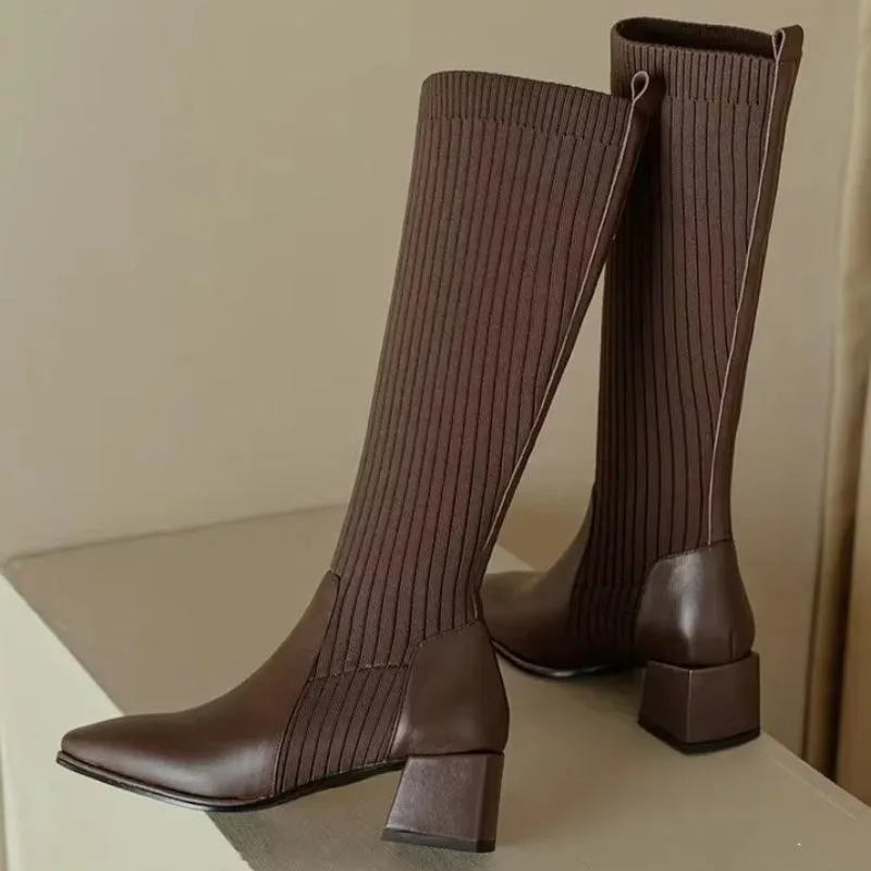 View 3 — Women’s steampunk boots — socks brown