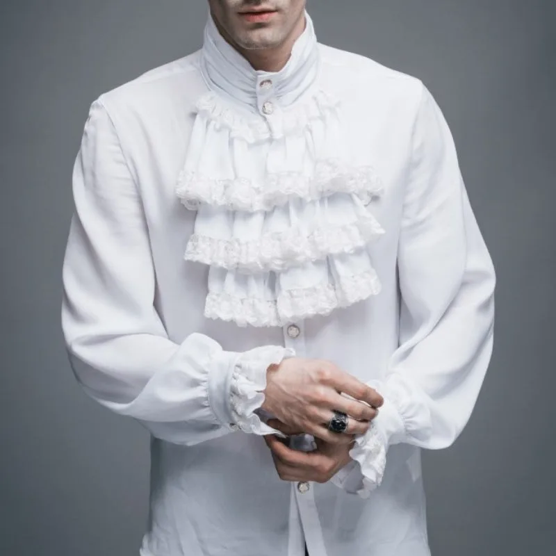 View 4 — Men’s steampunk shirt — white cravat