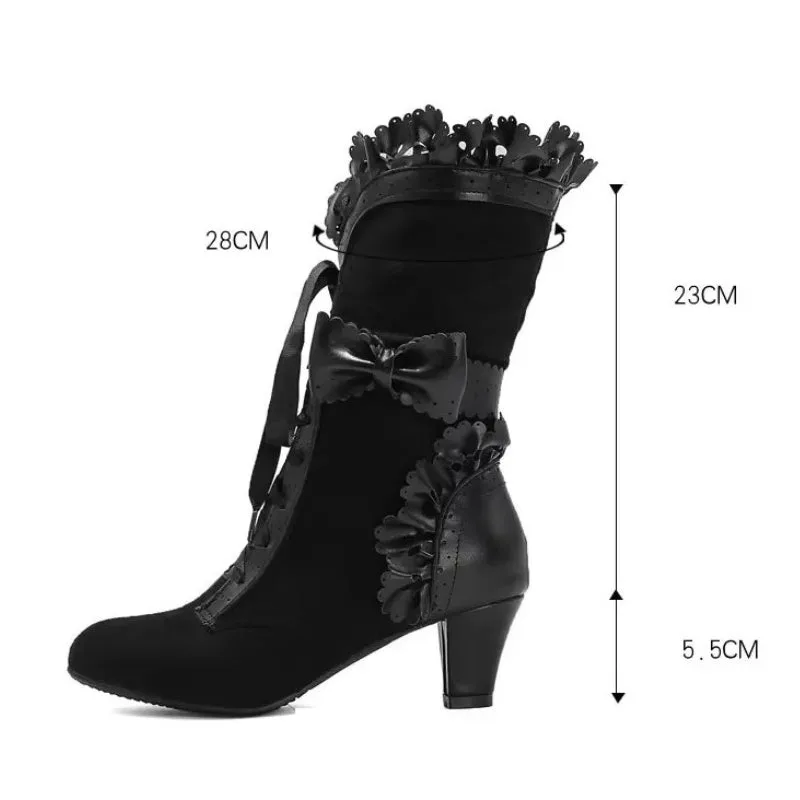 View 3 — Steampunk ankle boots — red