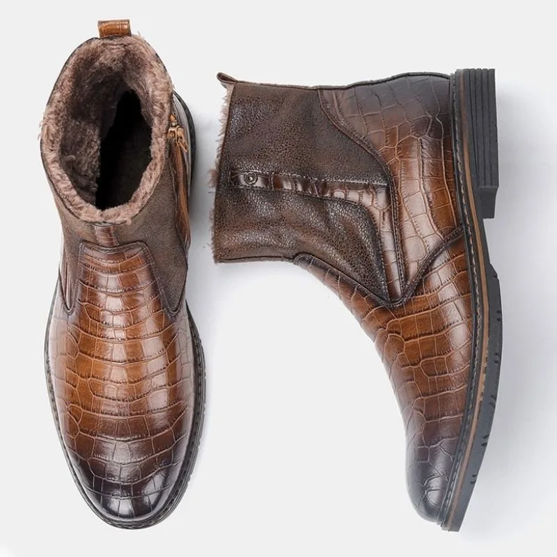 View 6 — Men’s steampunk ankle boots — brown dark