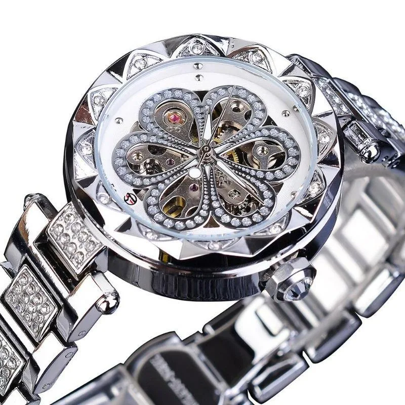 View 3 — Women’s steampunk skeleton watch — elegant style