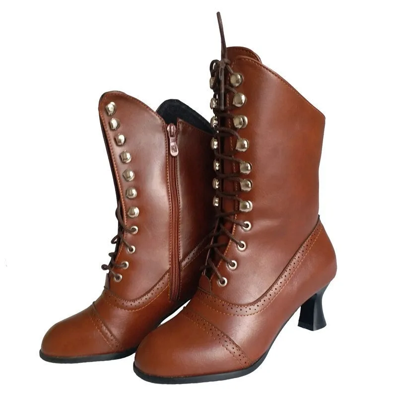 View 2 — Victorian steampunk shoes — brown