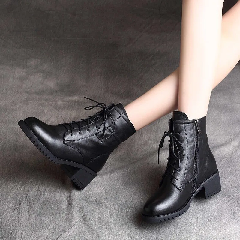 View 5 — Victorian steampunk ankle boots — faux leather