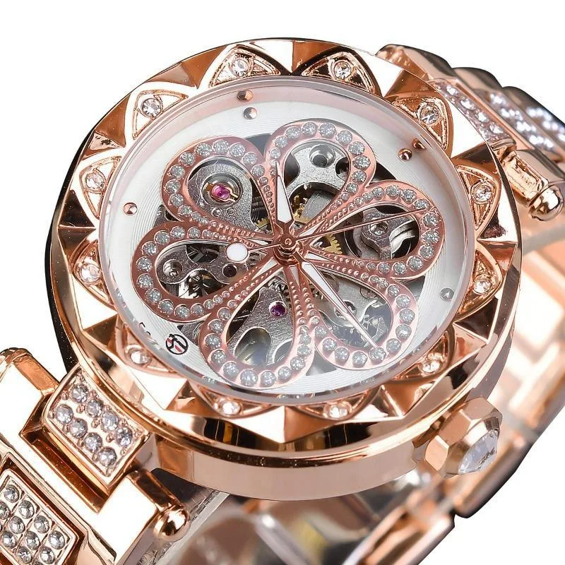 Women’s steampunk skeleton watch — elegant style