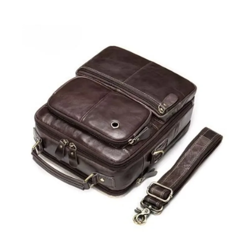View 8 — Men’s vintage-style steampunk bag — Shoulder leather