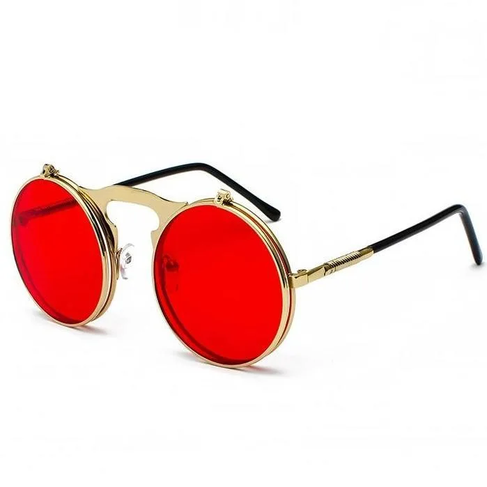 View 10 — Vintage-style steampunk sunglasses — Flip Up