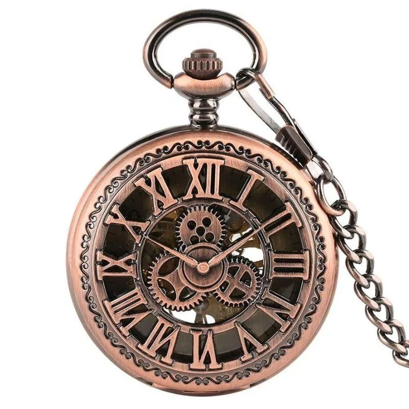 Men’s antique-style steampunk pocket watch
