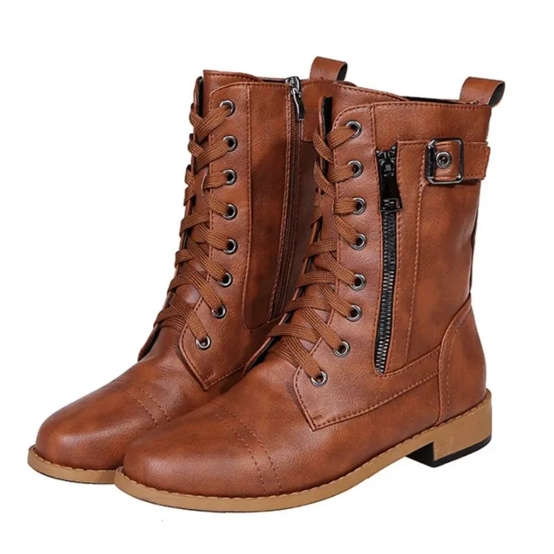 Retro steampunk ankle boots — punk
