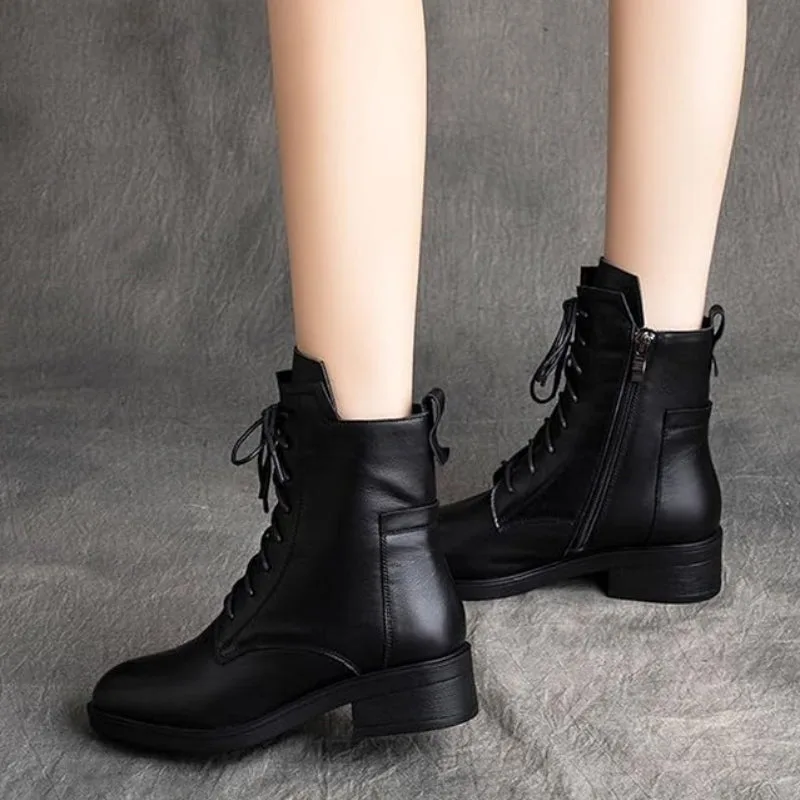 View 6 — Victorian steampunk ankle boots — faux leather