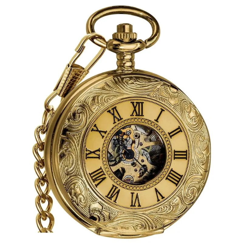 Steampunk pocket watch — gold-coloured