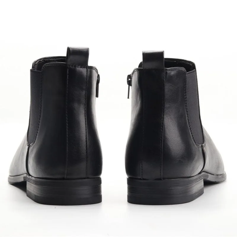 View 8 — Men’s steampunk ankle boots — zipped PU
