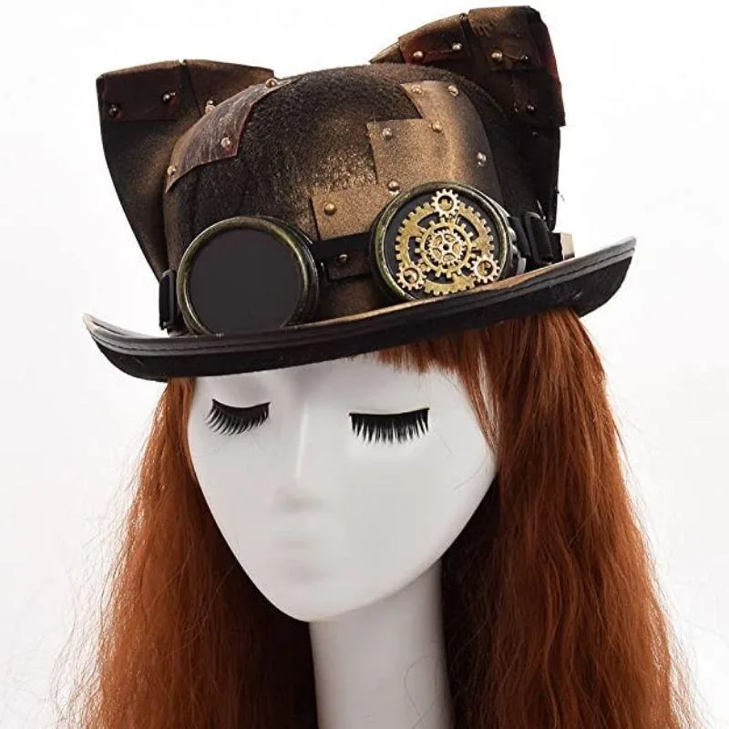 View 2 — Steampunk hat — ear cat