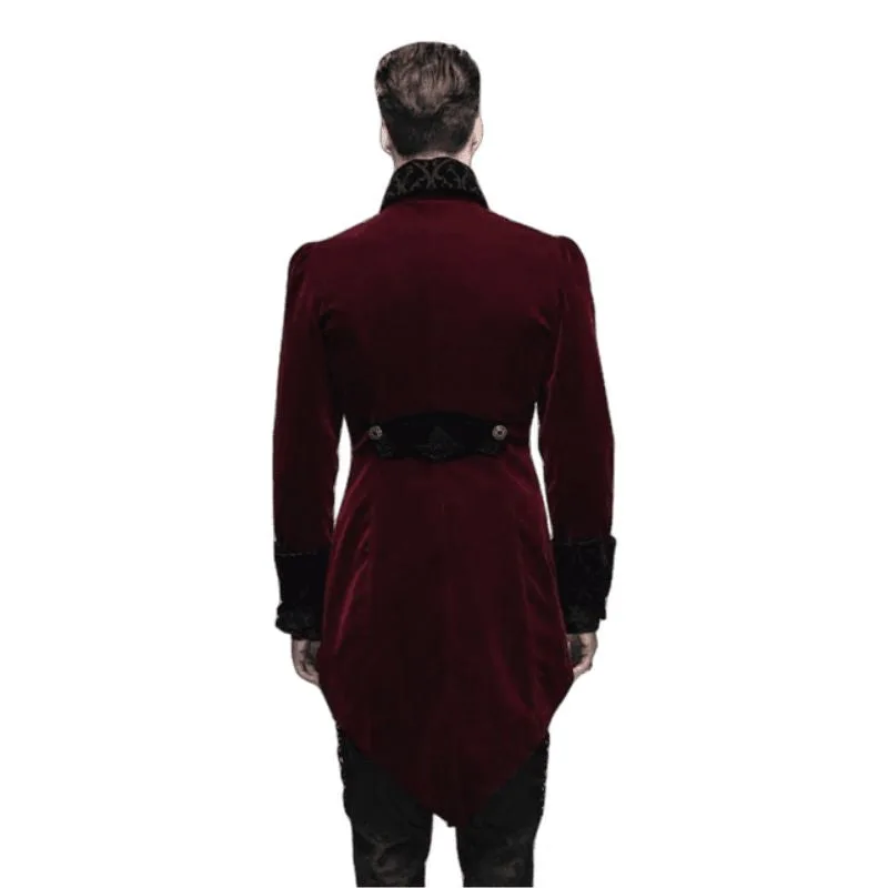 View 3 — Men’s gothic steampunk jacket — red