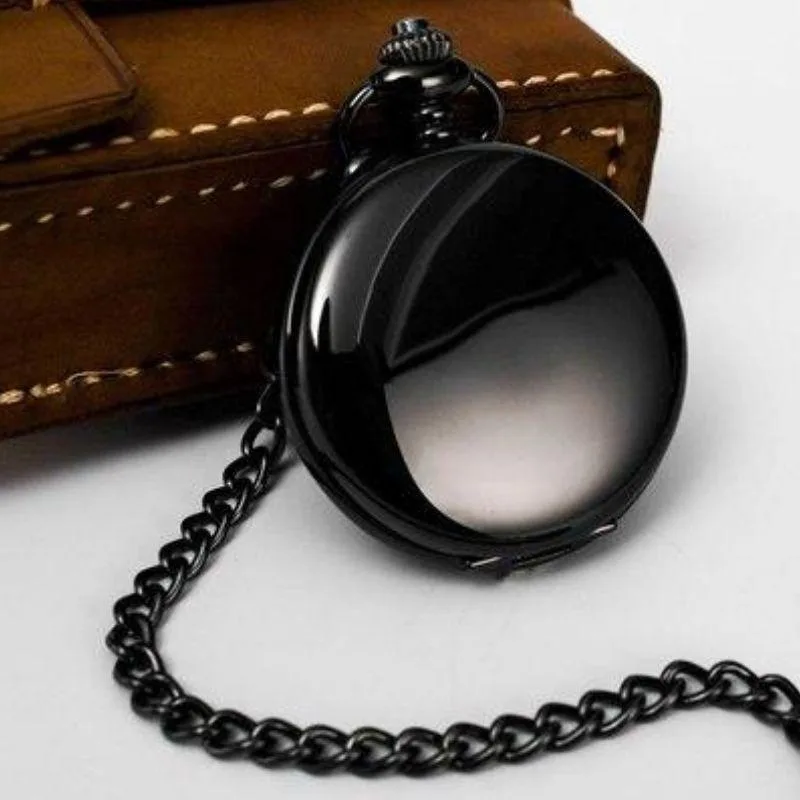 View 4 — Men’s steampunk pocket watch — black