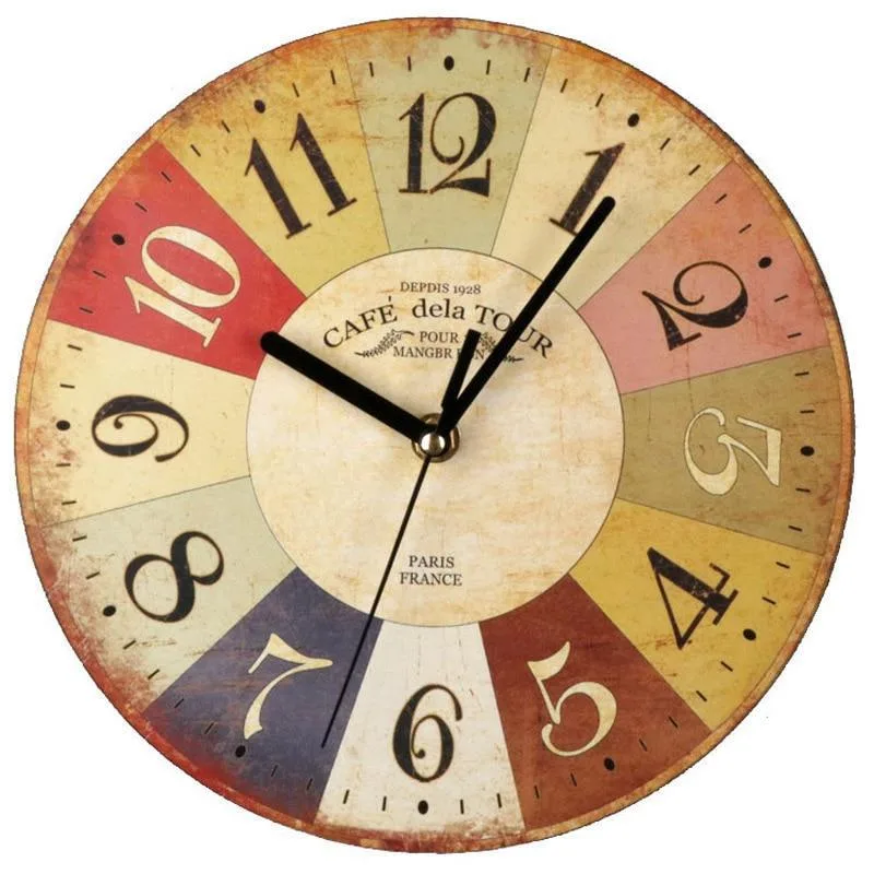View 10 — Vintage-style steampunk clock — wall wood