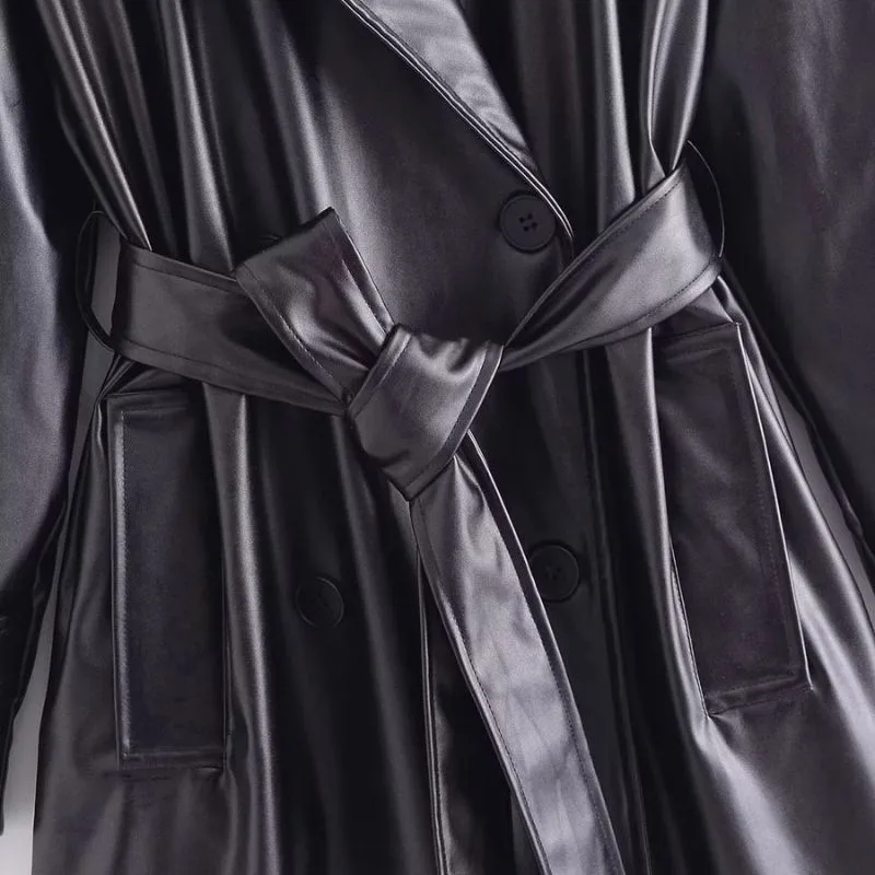 View 4 — Steampunk coat — PU faux leather Type Trench Coat