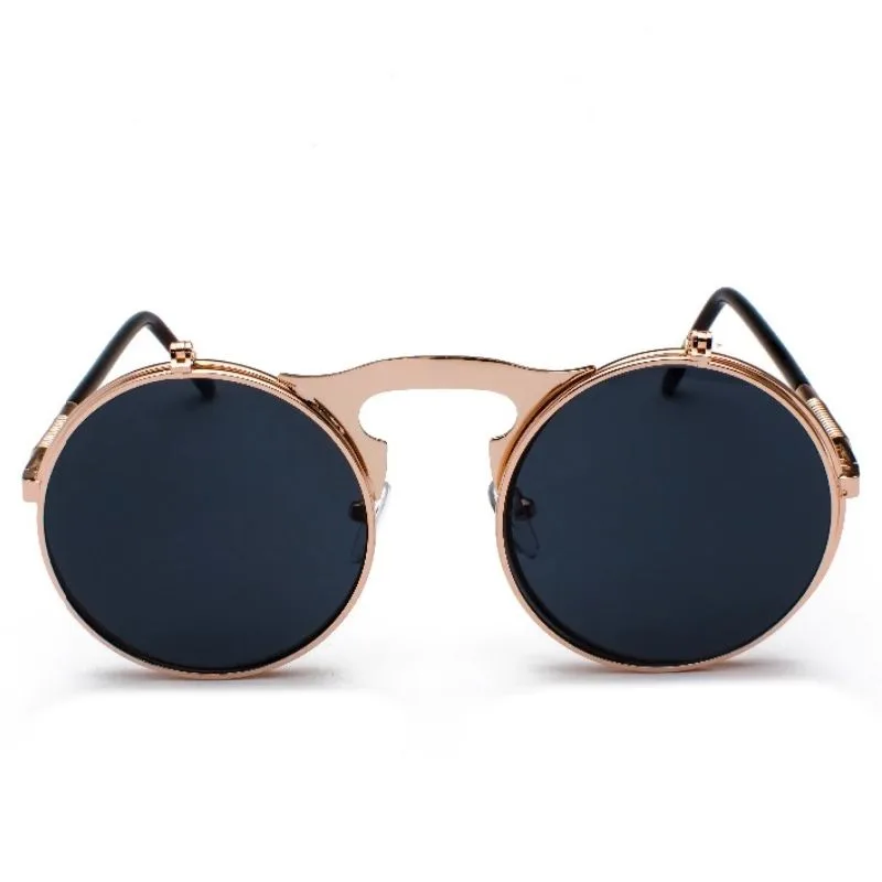 View 3 — Vintage-style steampunk sunglasses — Flip