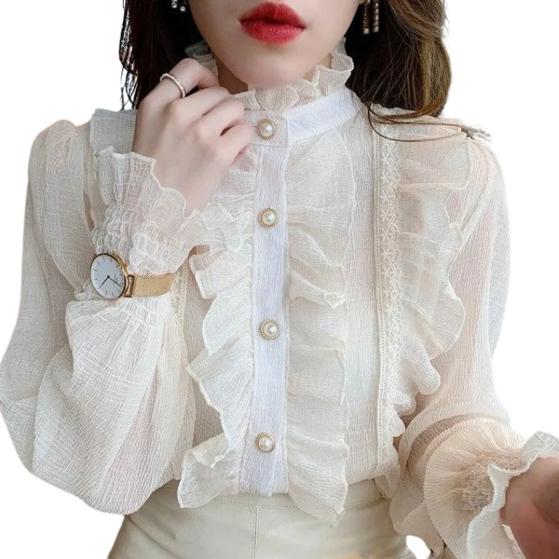 View 4 — Victorian steampunk blouse — ruffled