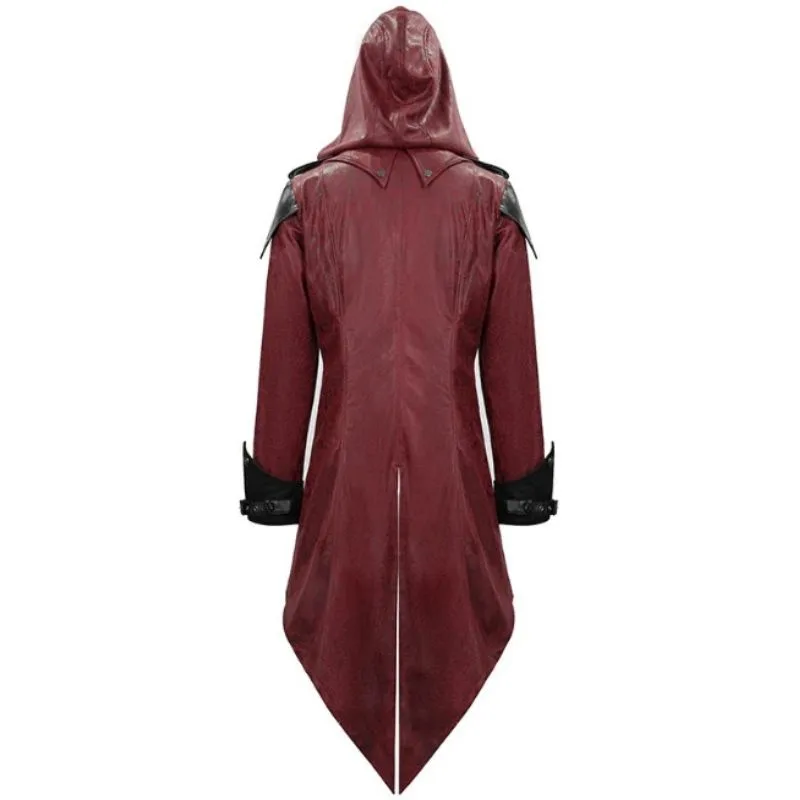 View 7 — Men’s gothic steampunk coat — red
