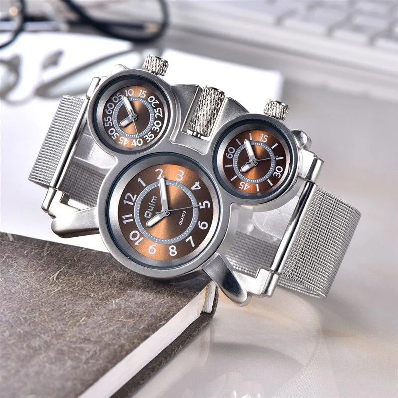 View 6 — Men’s steampunk watch — 3 dials