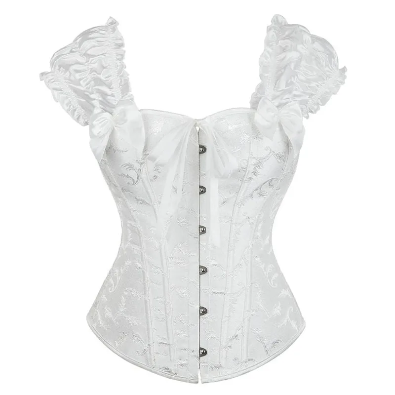Victorian steampunk bustier — white