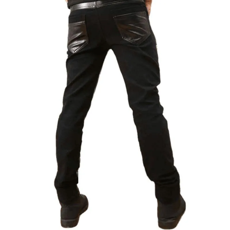 View 4 — Men’s gothic steampunk trousers — PU faux leather