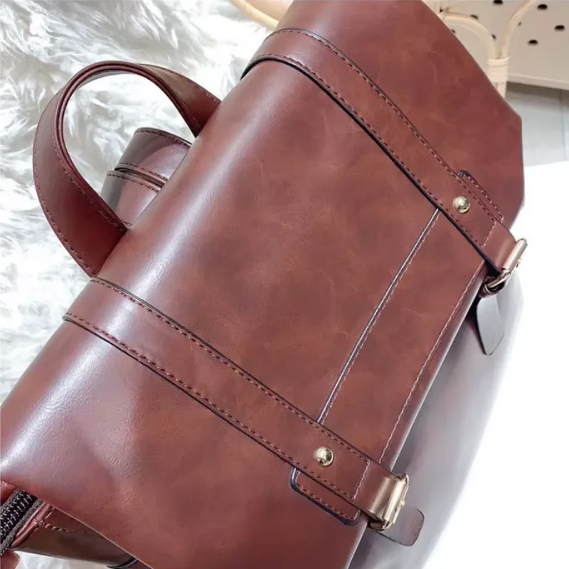 View 16 — Women’s vintage-style steampunk backpack — PU