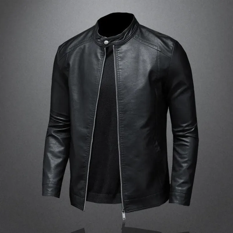 View 4 — Men’s steampunk jacket — biker PU faux leather