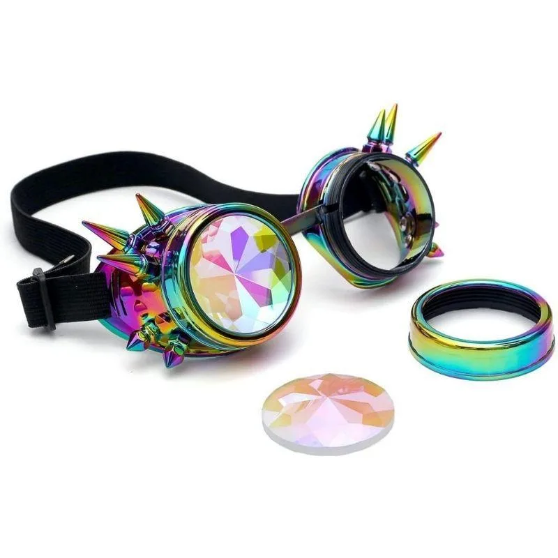 Steampunk glasses — kaleidoscope with rivets