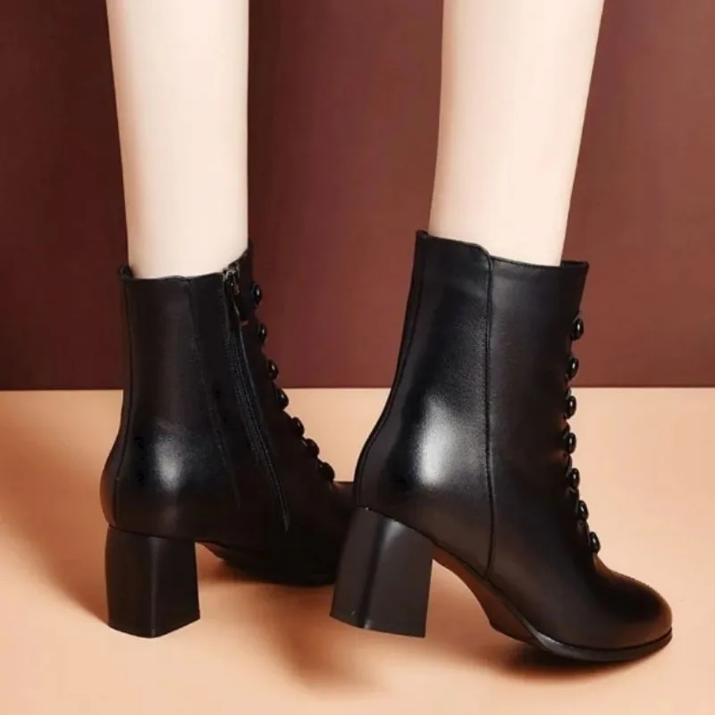 View 5 — Steampunk ankle boots — buttons PU black