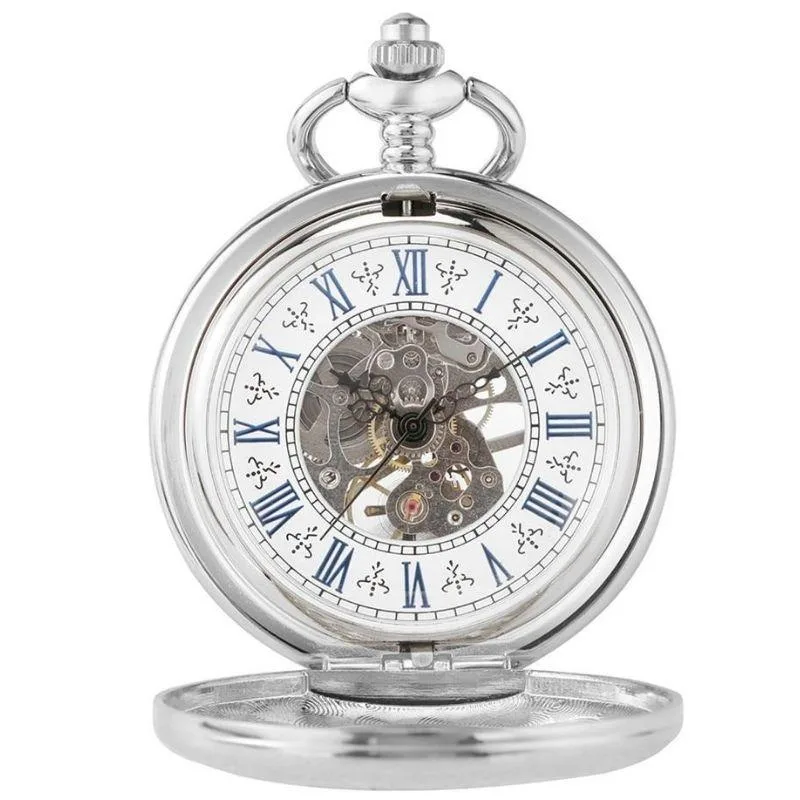 View 3 — Antique-style steampunk pocket watch — silver-coloured