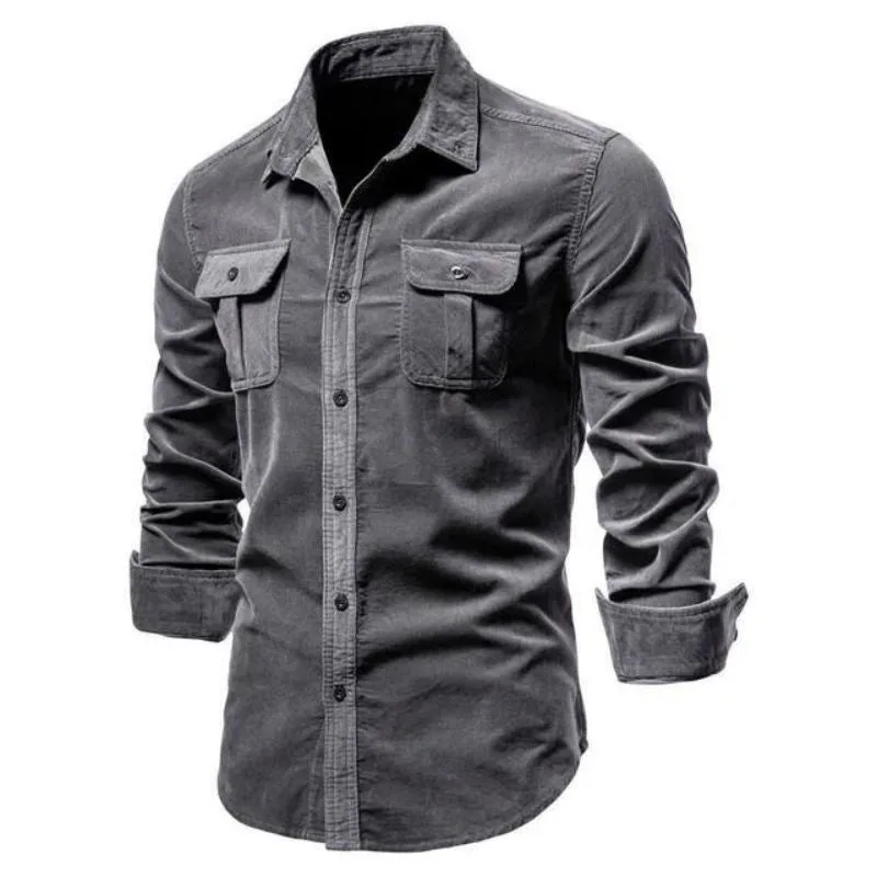 View 6 — Men’s steampunk shirt — velvet ribbed